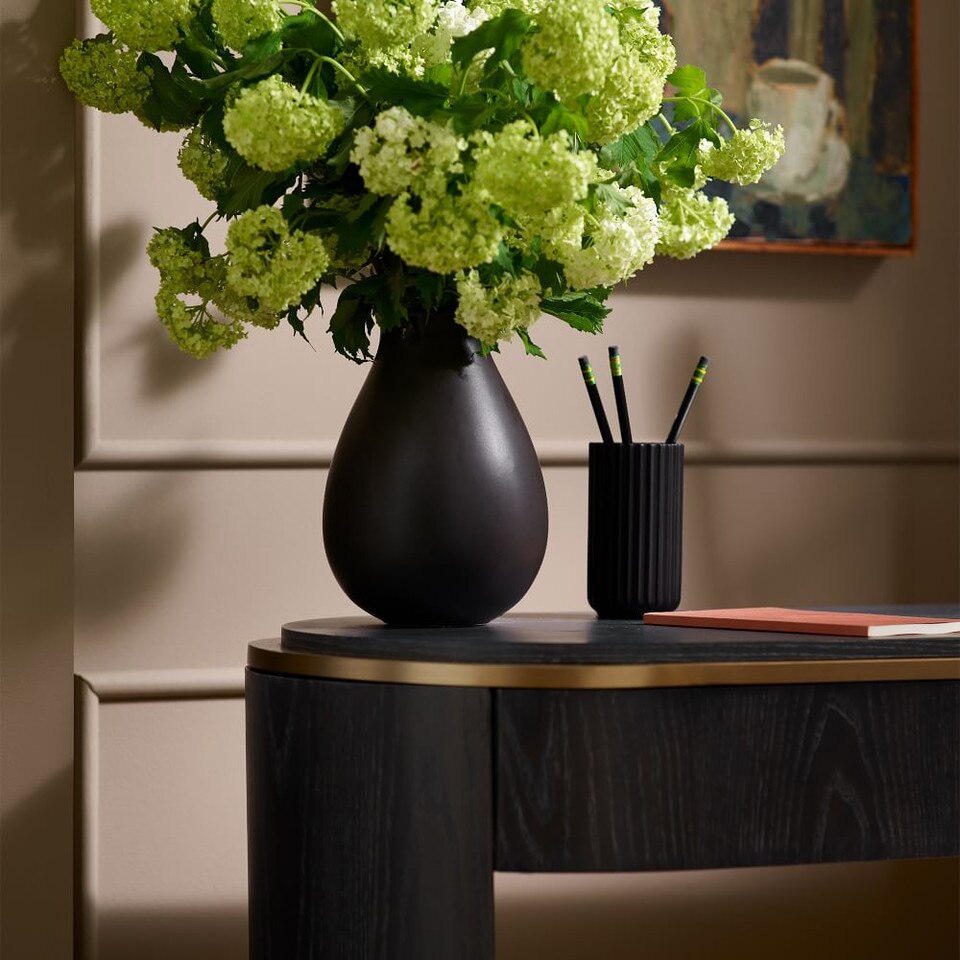 Pure Black Ceramic Vases West Elm UK